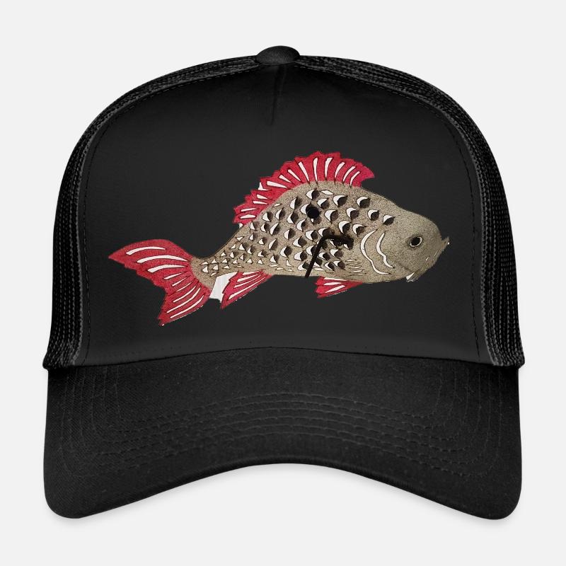 Koi karpfen,koi, karpfen, Fisch - Trucker Cap - Schwarz/Schwarz