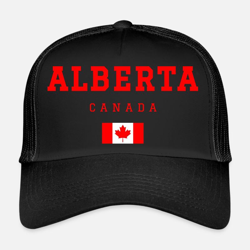 Alberta Kanada - Trucker Cap - Schwarz/Schwarz