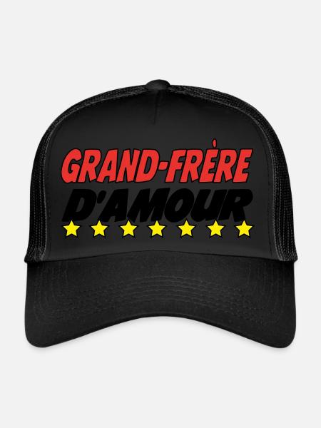 Grand Frère d'amour - Casquette trucker  - noir/noir - Devant