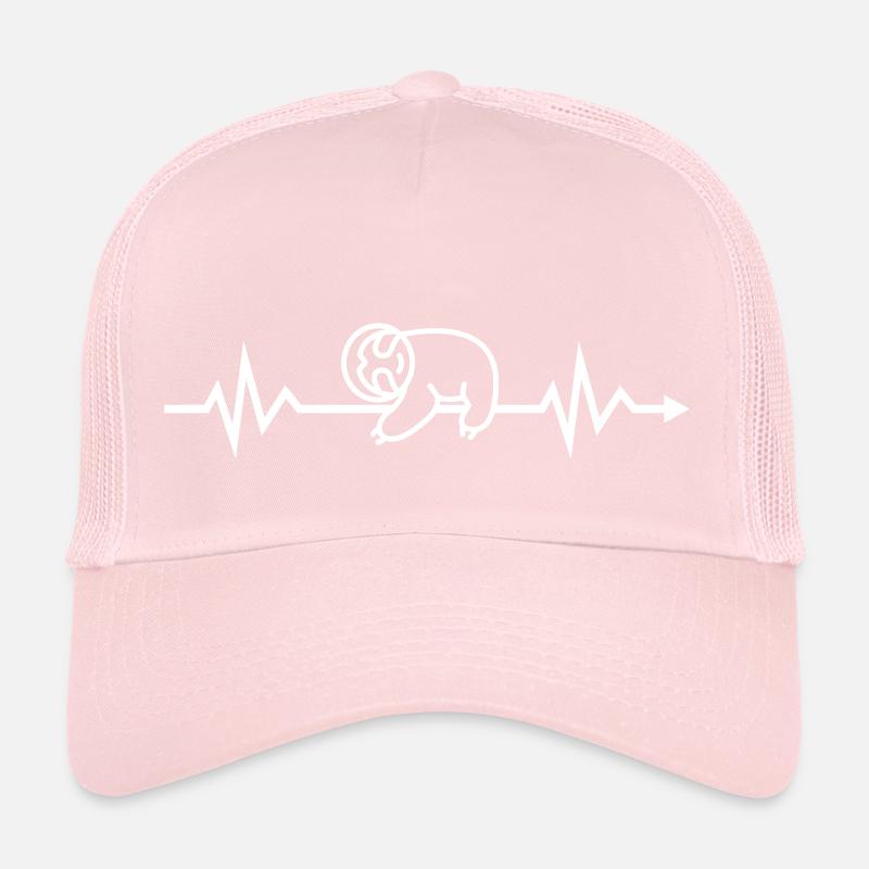 Heartbeat Sloth Sleeping Late risers Targeted Trucker Cap