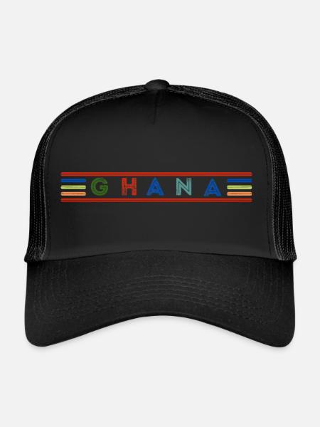 GHANA - Trucker Cap - Schwarz/Schwarz - Vorne