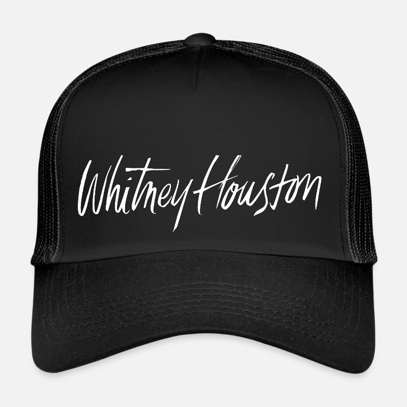 Whitney Houston Weißer Schriftzug - Trucker Cap - Schwarz/Schwarz