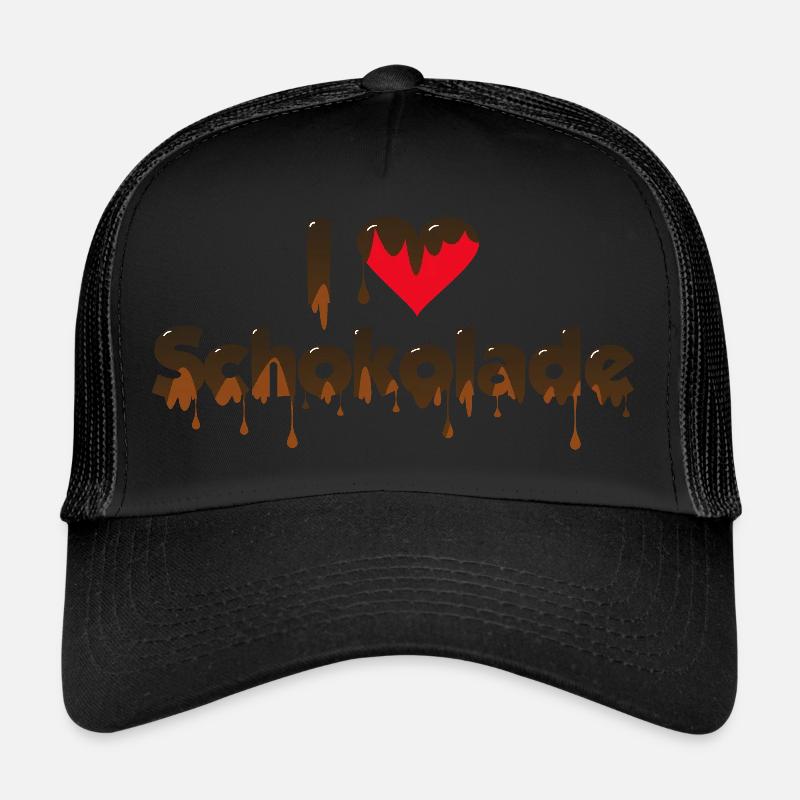 Chocolat - J’aime le chocolat - Casquette trucker  - noir/noir