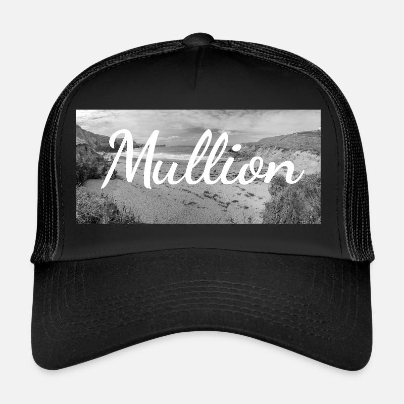 Lettrage rétro à Mullion Harbour Cornwall UK Casquette trucker 