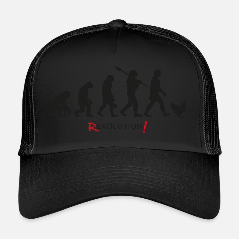 evolution revolution, future hen humor Trucker Cap
