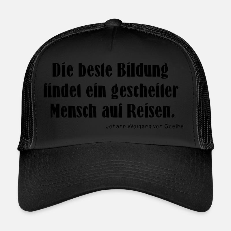 Beste Bildung - Reisen - Trucker Cap - Schwarz/Schwarz
