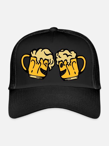 biere verre alcool trinque - Casquette trucker  - noir/noir - Devant