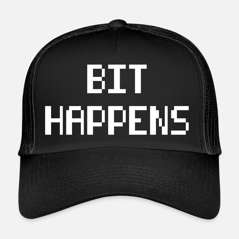 Computer Science Pun BIT HAPPENS Computer Scientist T-Shirt Trucker Cap