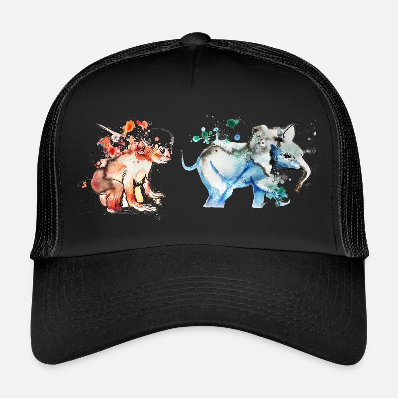 Singe et éléphant Casquette trucker 