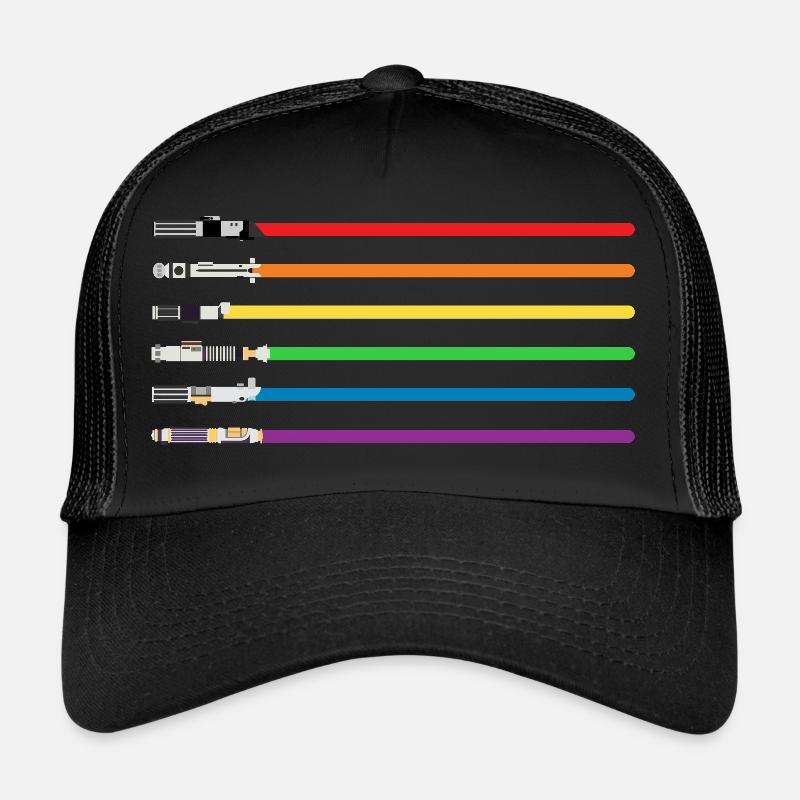 Rainbowlightsabers - Trucker Cap - Schwarz/Schwarz