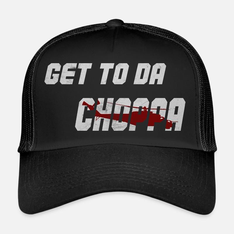 Komm zu da choppa! - Trucker Cap - Schwarz/Schwarz