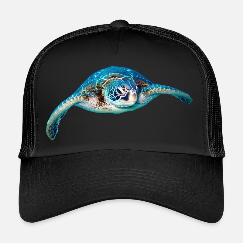 Sea turtle Galapagos tortoise - Trucker Cap - black/black