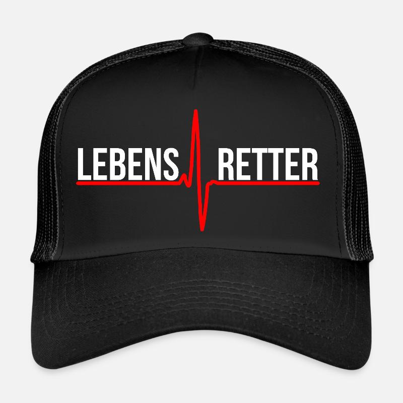 Lebensretter Sanitäter Rettungsdienst - Trucker Cap - Schwarz/Schwarz