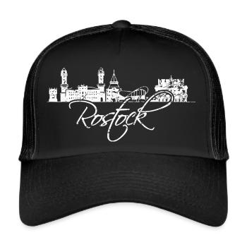 Rostock Warnemünde Pearl sur la mer Baltique - Casquette trucker  - noir/noir - Devant