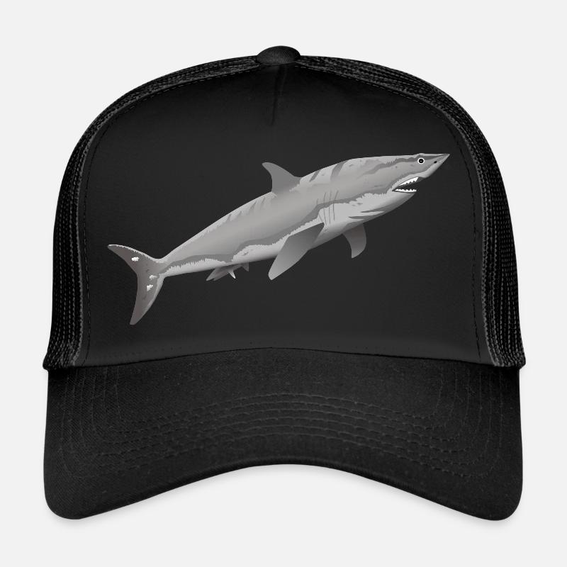 great white shark great white shark - Trucker Cap - black/black