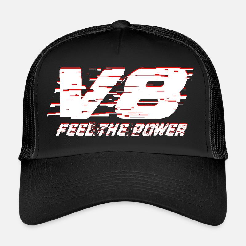 V8 - Trucker Cap - Schwarz/Schwarz