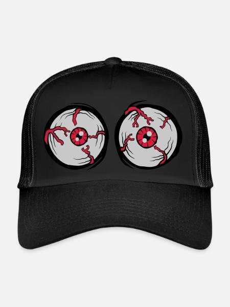 Crazy Horror Monster Eyes - Trucker Cap - black/black - Front
