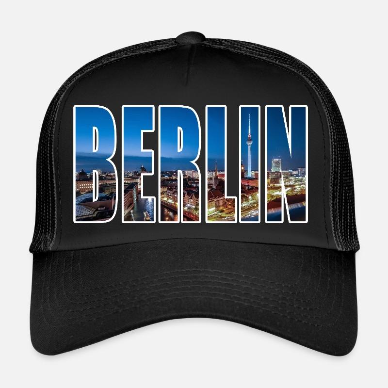 Berlin - Casquette trucker  - noir/noir