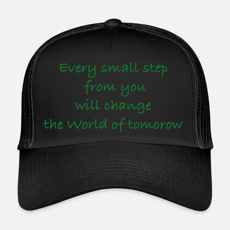 Kleine Schritte verändern die Welt - Trucker Cap - Schwarz/Schwarz