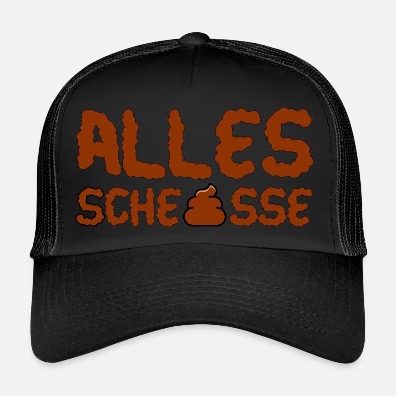 ScheisseV2 - Trucker Cap - Schwarz/Schwarz