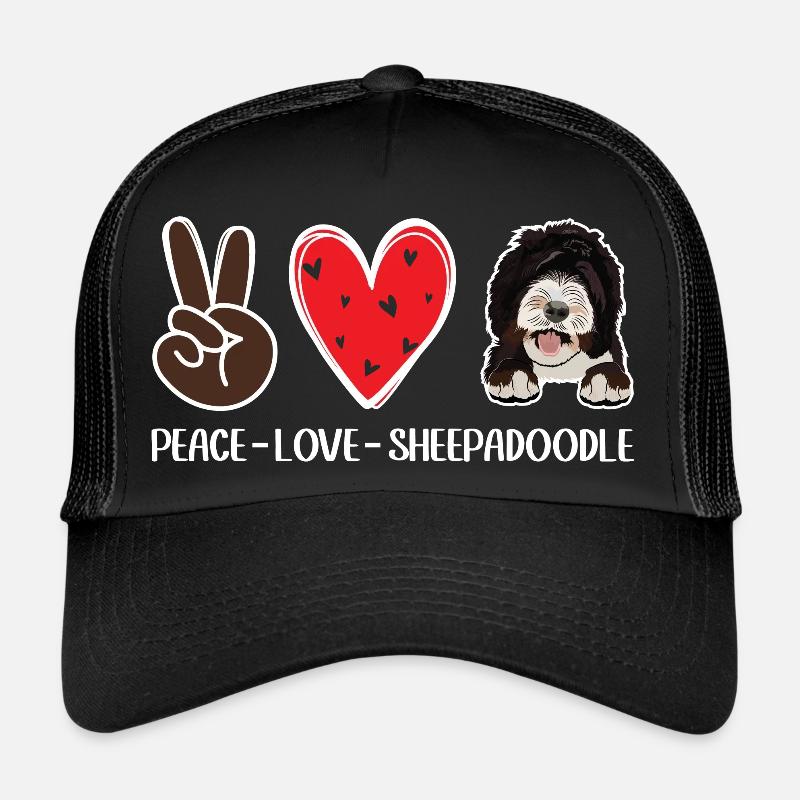 Sheepadoodle Doodle Hund Trucker Cap