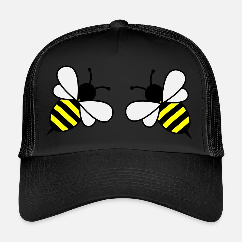 bees - Trucker Cap - Schwarz/Schwarz