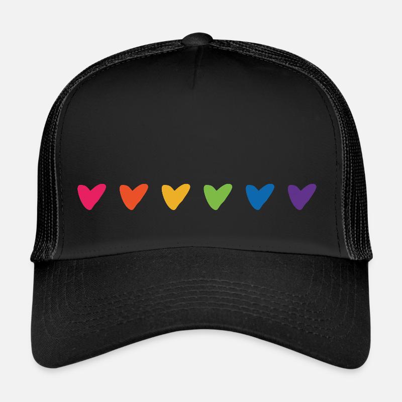 LGBT Regenbogen Herzen Trucker Cap