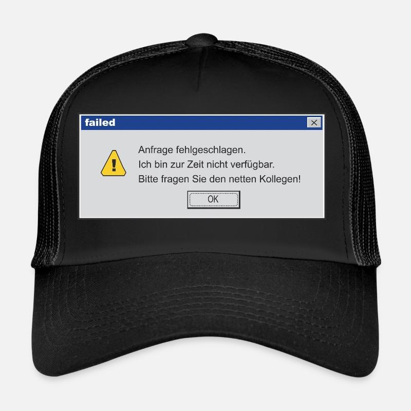 Error_Message - Trucker Cap - Schwarz/Schwarz