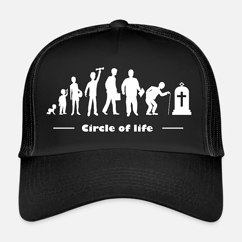 Circle of life, evolution, human life cycle - Trucker Cap - black/black