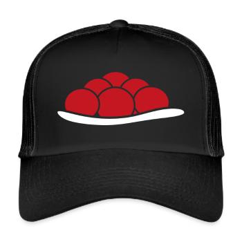 Schwarzwald Bollenhut Roter Hut Heimatliebe - Trucker Cap - Schwarz/Schwarz - Vorne