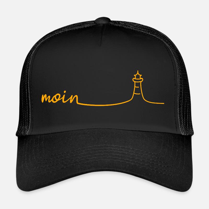 Moin Leuchtturm - Trucker Cap - Schwarz/Schwarz