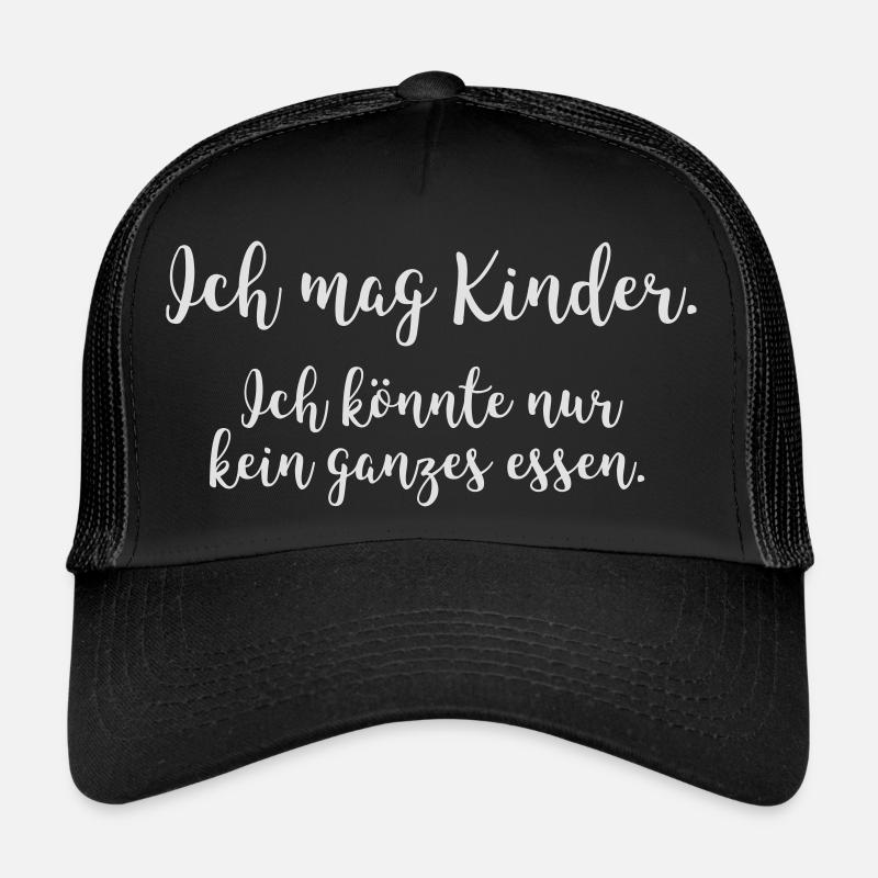 Ich mag Kinder - Trucker Cap - Schwarz/Schwarz
