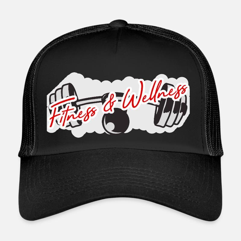 Fitness und Wellness Basecap - Trucker Cap - Schwarz/Schwarz