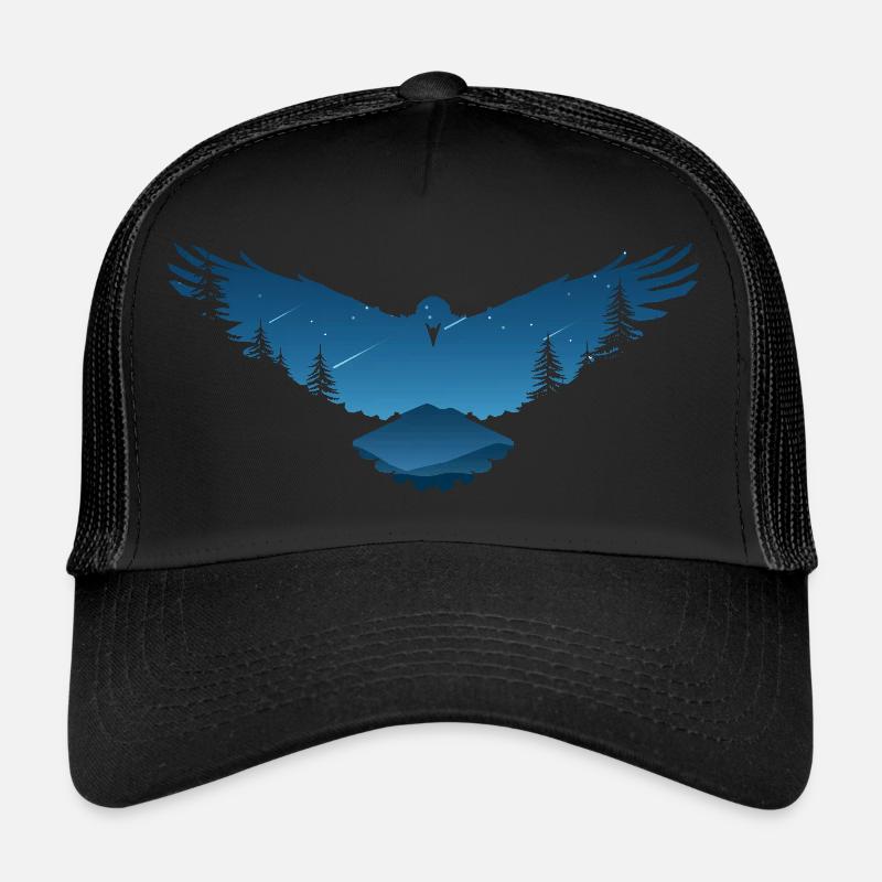 Conception d'oiseau corbeaux corbeaux Casquette trucker 