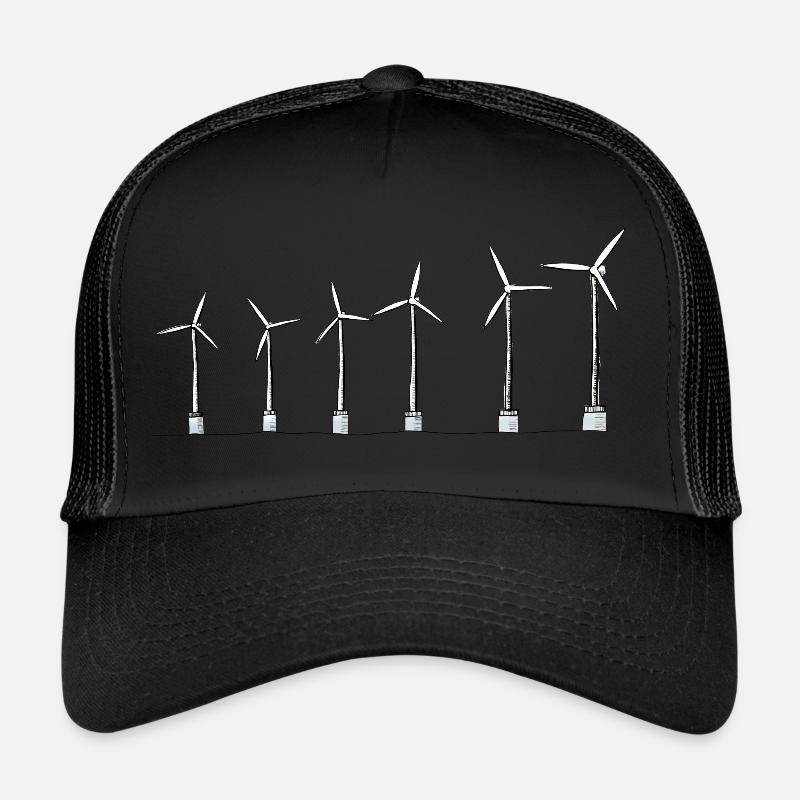 Éolien - Casquette trucker  - noir/noir