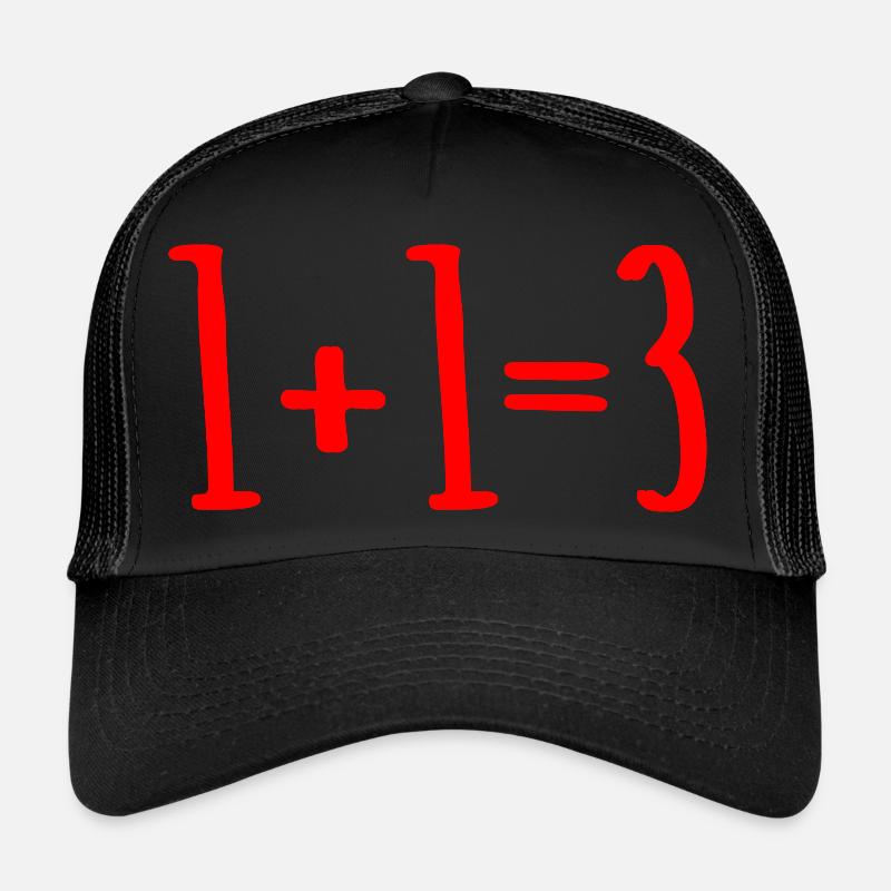 1+1=3 (Rouge) Annonce Enceinte Grossesse Bébé etc Casquette trucker 
