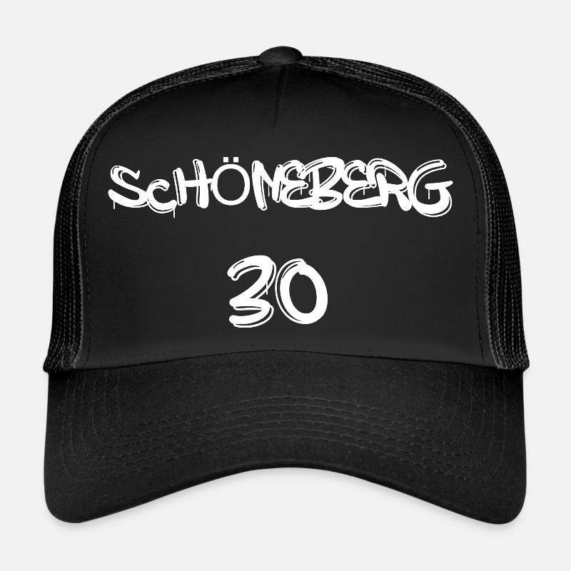Schöneberg 30 Bezirk Berlin - Trucker Cap - Schwarz/Schwarz