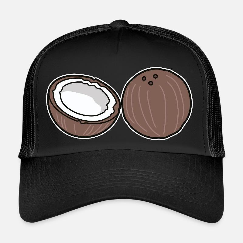 Kokosnuss - Trucker Cap - Schwarz/Schwarz