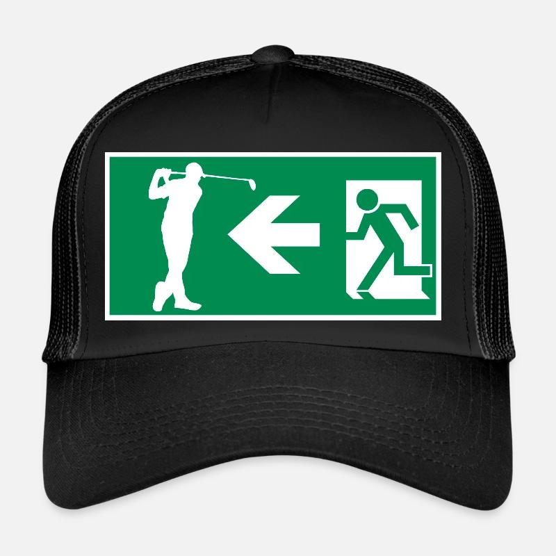 Emergency exit to golf course Golf Hobby Design Trucker Cap