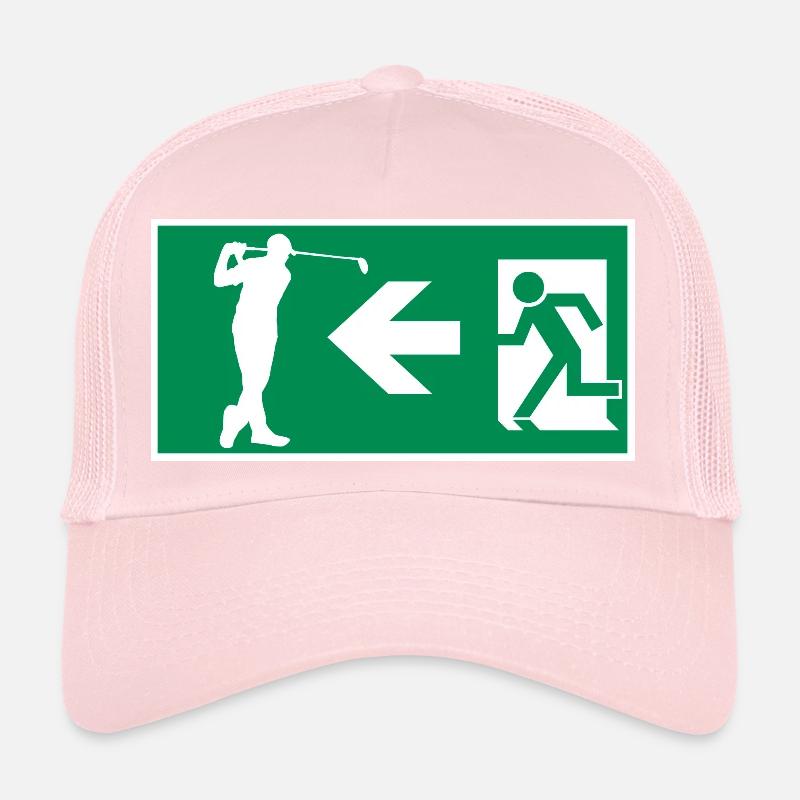 Emergency exit to golf course Golf Hobby Design Trucker Cap