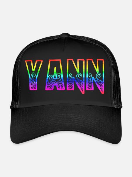 yann rs arc-en-ciel - Casquette trucker  - noir/noir - Devant