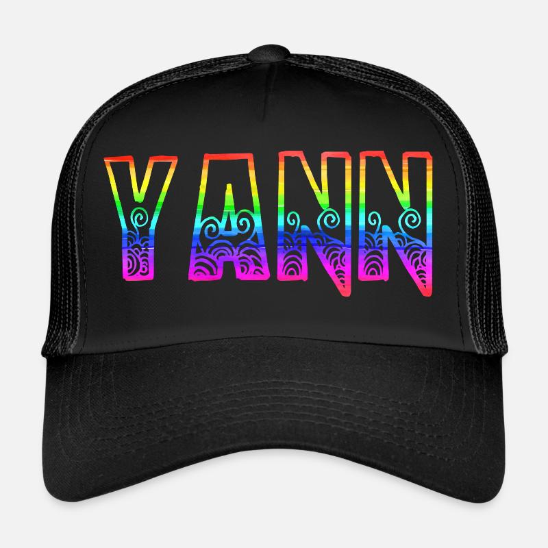 yann rs arc-en-ciel - Casquette trucker  - noir/noir
