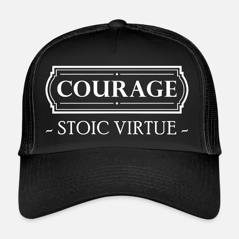 Stoïcisme Cadeau Vertu stoïque Courage Courage Casquette trucker 