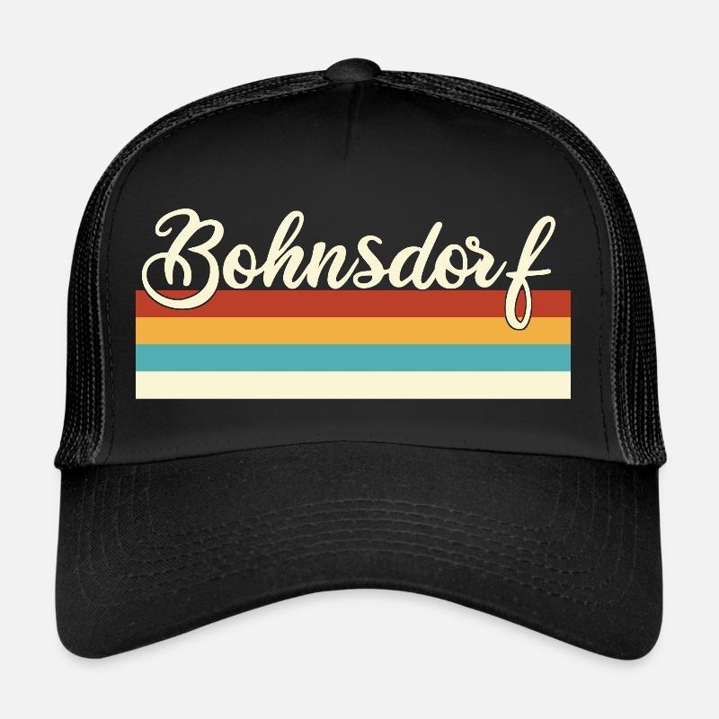 Bohnsdorf - Treptow - Köpenick - Berlin - Retro - Trucker Cap - Schwarz/Schwarz