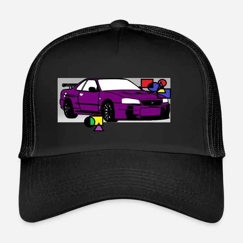 Pinker Sportwagen - Trucker Cap - Schwarz/Schwarz