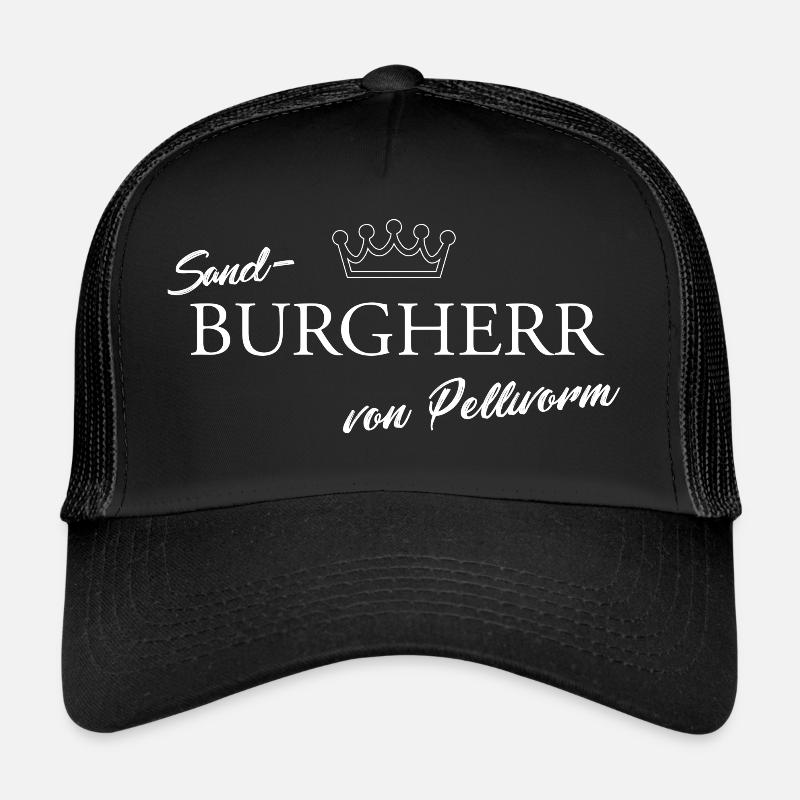 Sand-Burgherr von Pellworm - Trucker Cap - Schwarz/Schwarz