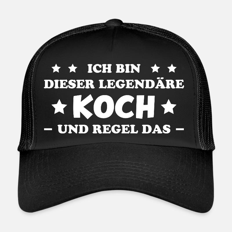 Koch Lustig Spruch Beruf Gastronomie Koch Geschenk - Trucker Cap - Schwarz/Schwarz