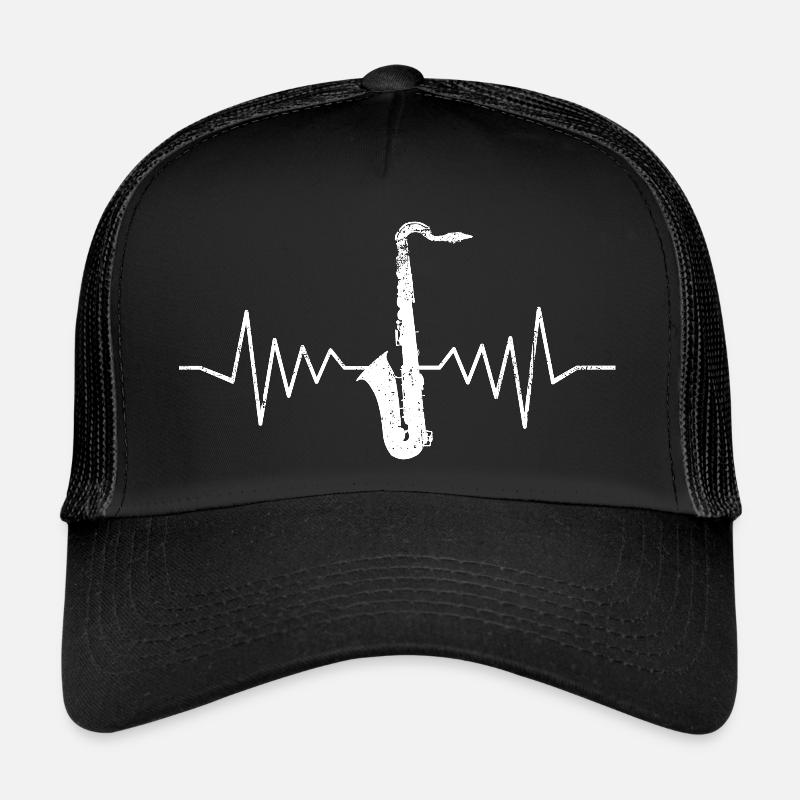 Battements de cœur de saxophone Casquette trucker 