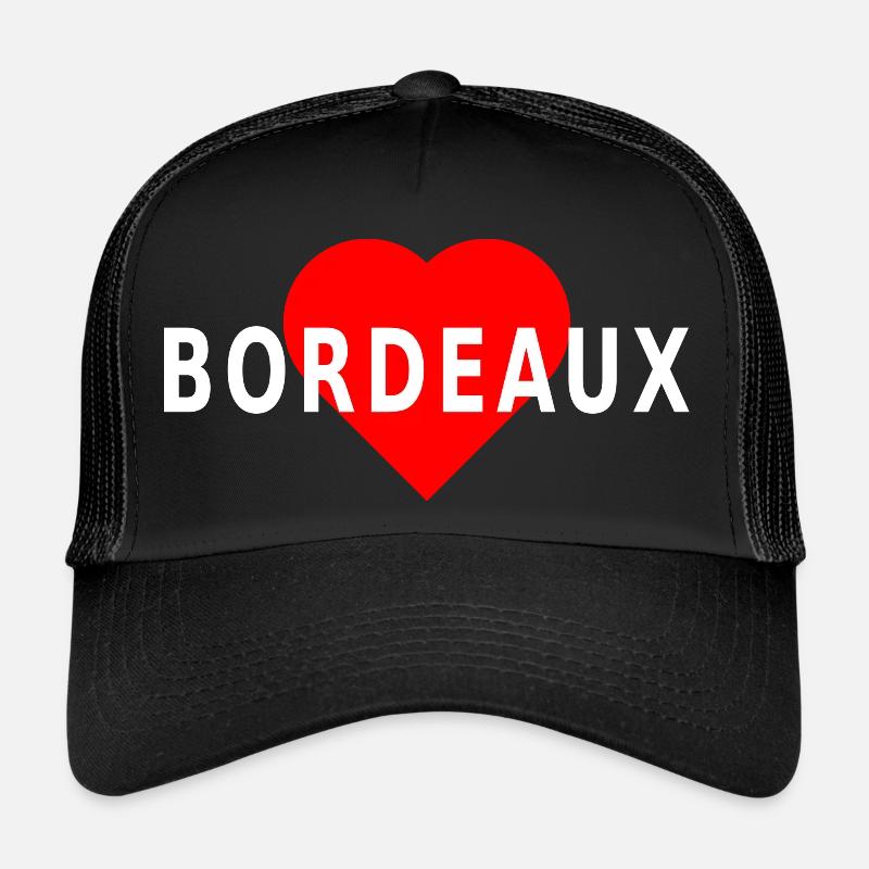 Bordeaux, rotes Herz Trucker Cap