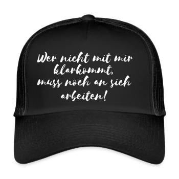 Arbeiten Witziger Lustiger Spruch - Trucker Cap - Schwarz/Schwarz - Vorne